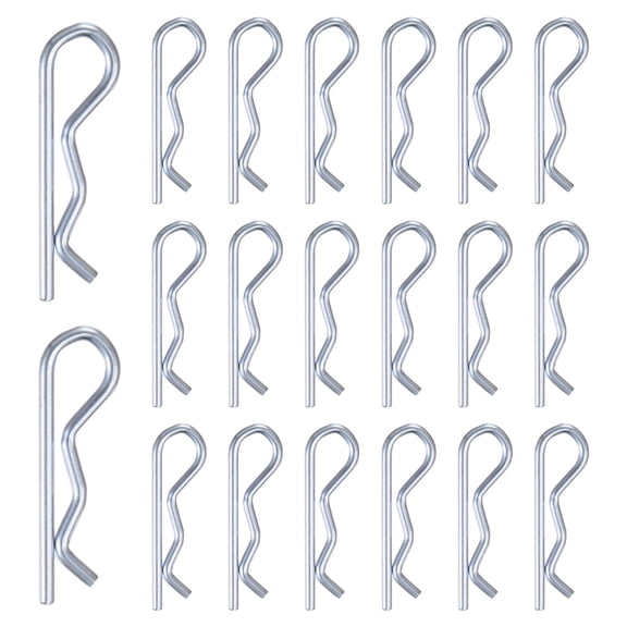 Uxcell 20-Pack Cotter Pins, 2 mm Dia 1.3" Long Spring Steel R Clips for Trailer Locking/Mechanics, Spring Fasteners Hitch Pin [Silver]