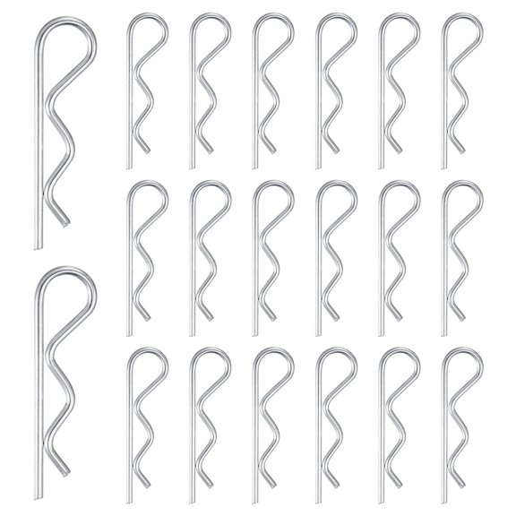 Uxcell 20-Pack Cotter Pins, 3.5 mm Dia 3.3" Long Spring Steel R Clips for Trailer Locking/Mechanics, Spring Fasteners Hitch Pin [Silver]