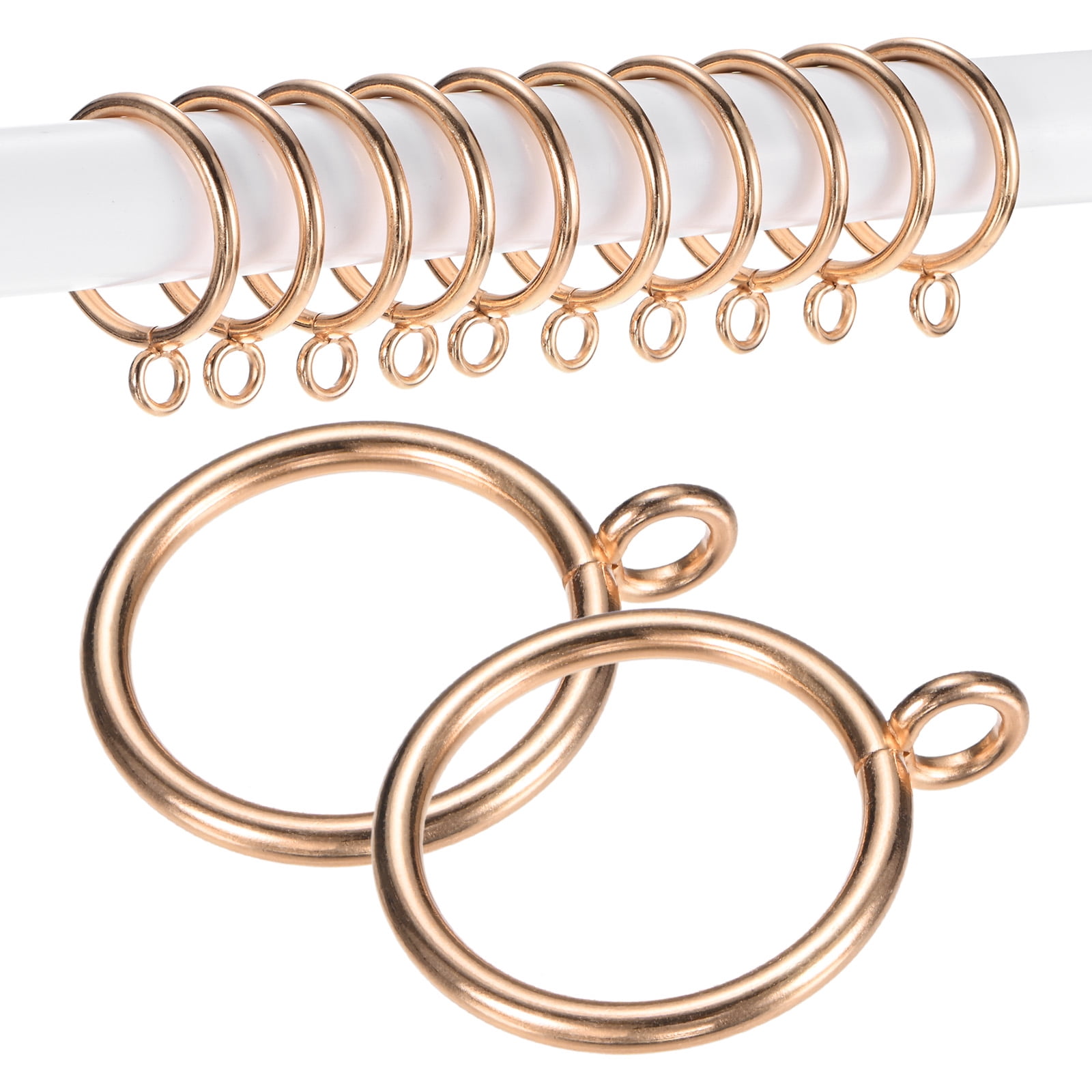 50 PCS Gold Curtain Rings With Clips - 30mm Metal Rings For Heavy Drapes & Curtains