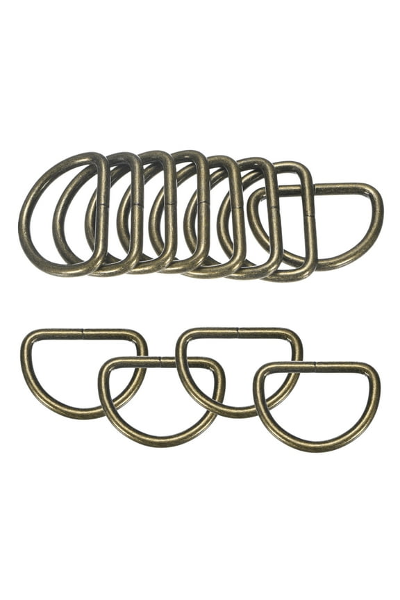20-Pack D-Rings Buckle, 1-1/2 Inch Iron Non-Welded Dee Rings Metal Buckle for Purse/Aprons/Belts/Pet Collars, Semi-Circular D Ring Hardware [Coppery]