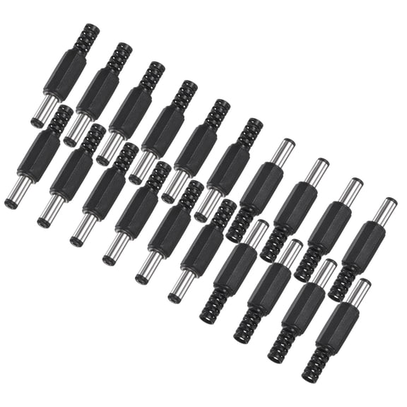 Uxcell 20-Pack DC Male Connectors, 5.5x2.1mm Copper Core for Computer/CCTV Cameras/Lighting DC Adapter Solder Plug