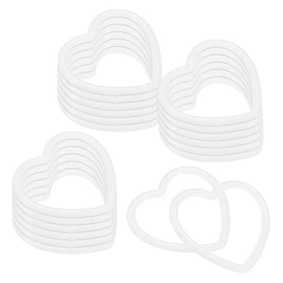 Uxcell 20-Pack Dream Catcher Rings, 2.4 Inch Plastic Heart Shape Macrame Wreath Floral Ring Hoop for DIY Craft Decorations White