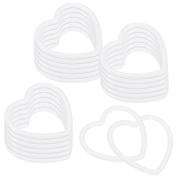 Uxcell 20-Pack Dream Catcher Rings, 3.1 Inch Plastic Heart Shape Macrame Wreath Floral Ring Hoop for DIY Craft Decorations White