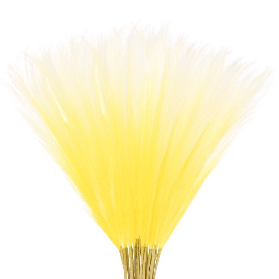 Uxcell 20 Pack Faux Pampas Grass 21.7" for Home Decor Wedding Yellow Gradient