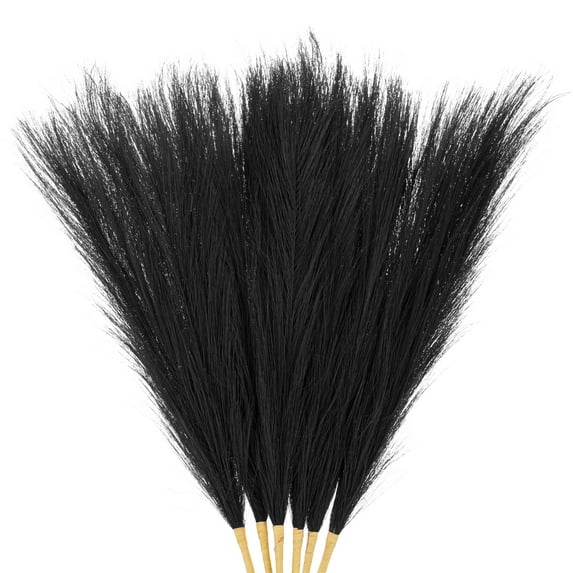 Uxcell 6 Pack Faux Pampas Grass 21.7 Inch for Home Decor/Wedding Black