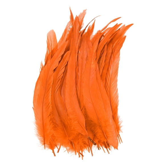 Uxcell 20-Pack Feathers for Crafting, Orange 9.84-11.81 Inch Natural Fluffy Feathers Plume for Wedding Decorations Feathers