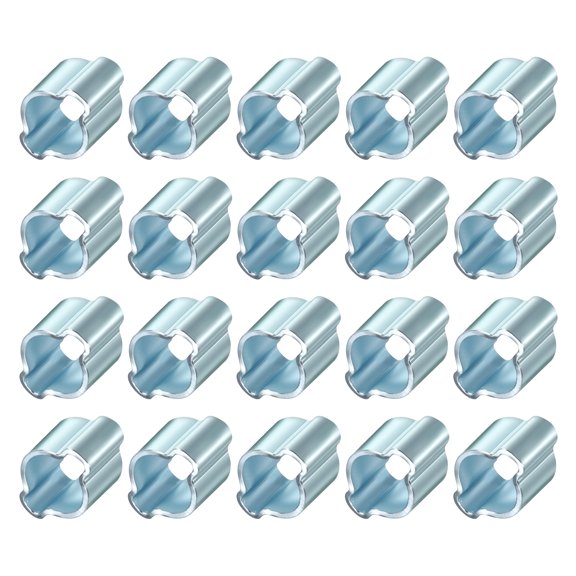 Uxcell 20 Pack Galvanized Steel Double Ear Hose Clamps, Adjustable Range 8.1-11mm Zinc-Plated Two-Ear O Clip Crimp Ring, Cinch Ring Crimp Pinch Assortment Kit for Plumbing, Marine, Silver