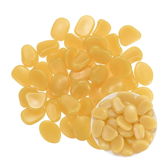 Uxcell 20-Pack Glow in the Dark Rocks, 1.77" Resin Outdoor Garden Decorations Luminous Pebbles Stones [Orange]