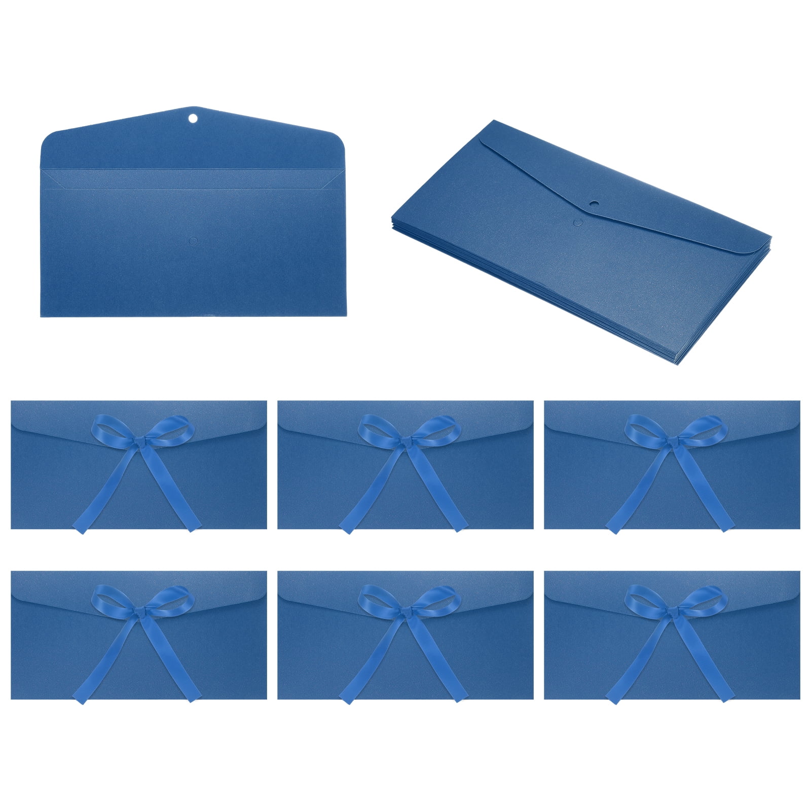 Uxcell 20 Pack Greeting Card Envelopes with Ribbon Bow Tiny Items ...