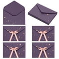 thumbnail image 1 of Uxcell 20 Pack Greeting Card Envelopes with Ribbon Bow, Dark Purple 6.4" x 4.5", 1 of 7