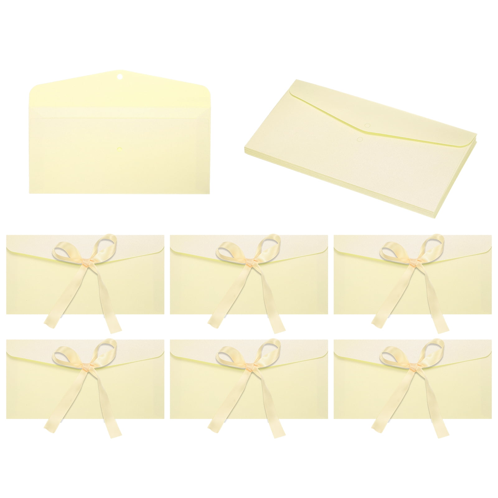 Uxcell 20 Pack Greeting Card Envelopes with Ribbon Bow Tiny Items ...