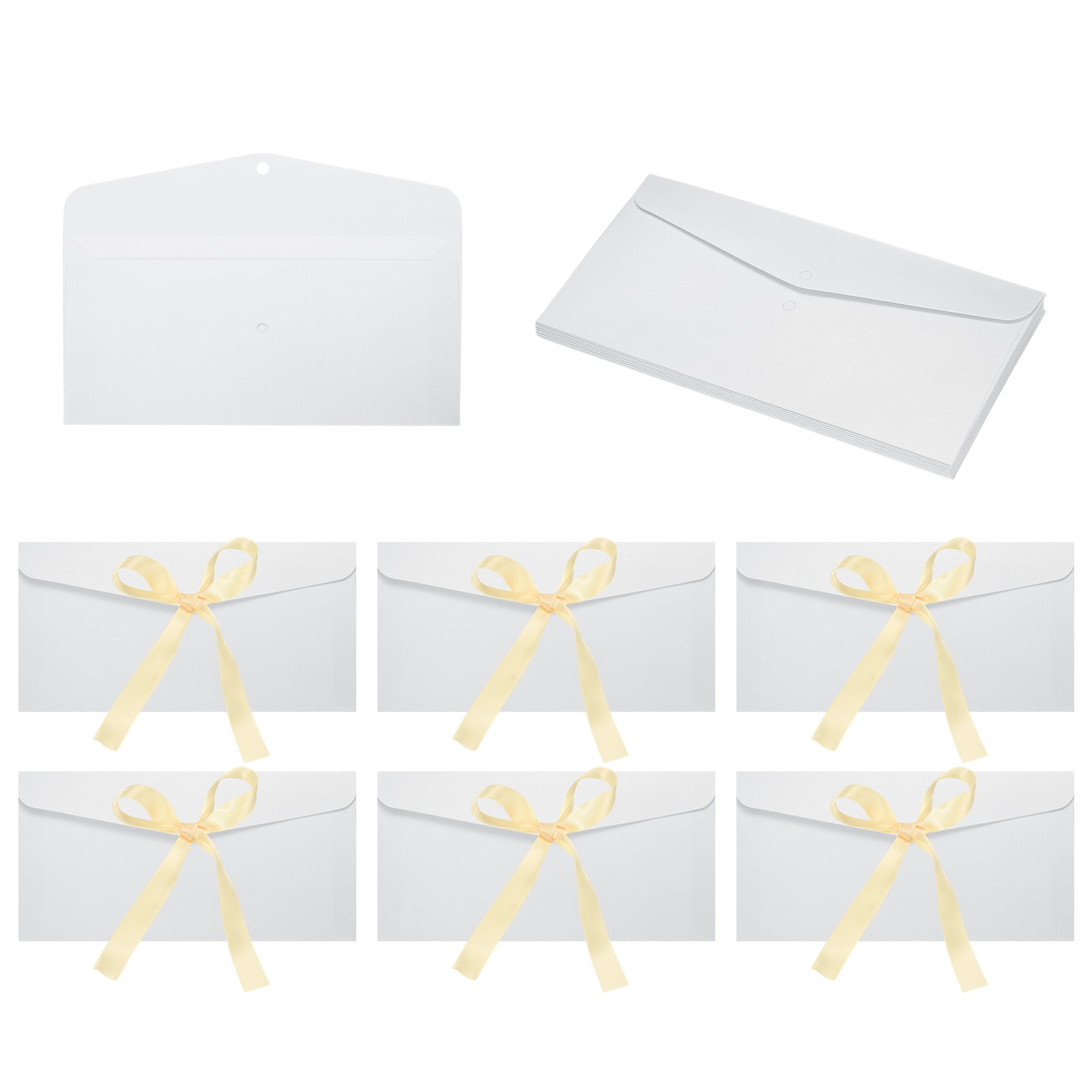 Uxcell 20 Pack Greeting Card Envelopes with Ribbon Bow Tiny Items ...