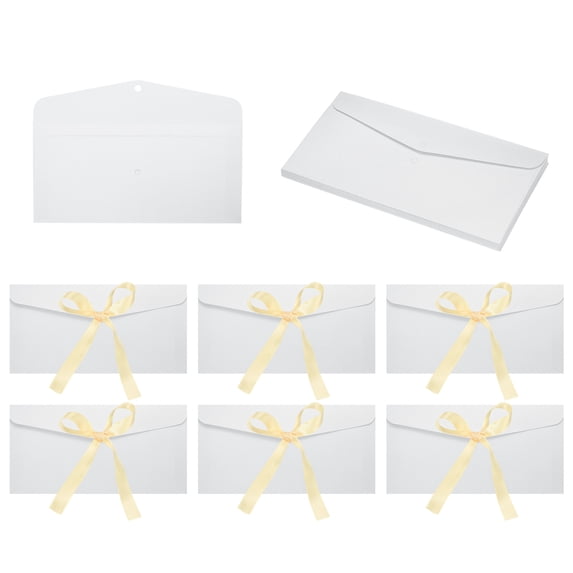 Uxcell 20 Pack Greeting Card Envelopes with Ribbon Bow Tiny Items ...