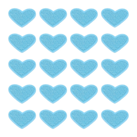 Uxcell 20 Pack Heart Iron on Patches, Embroidered Sew on Applique Patches, Sky Blue