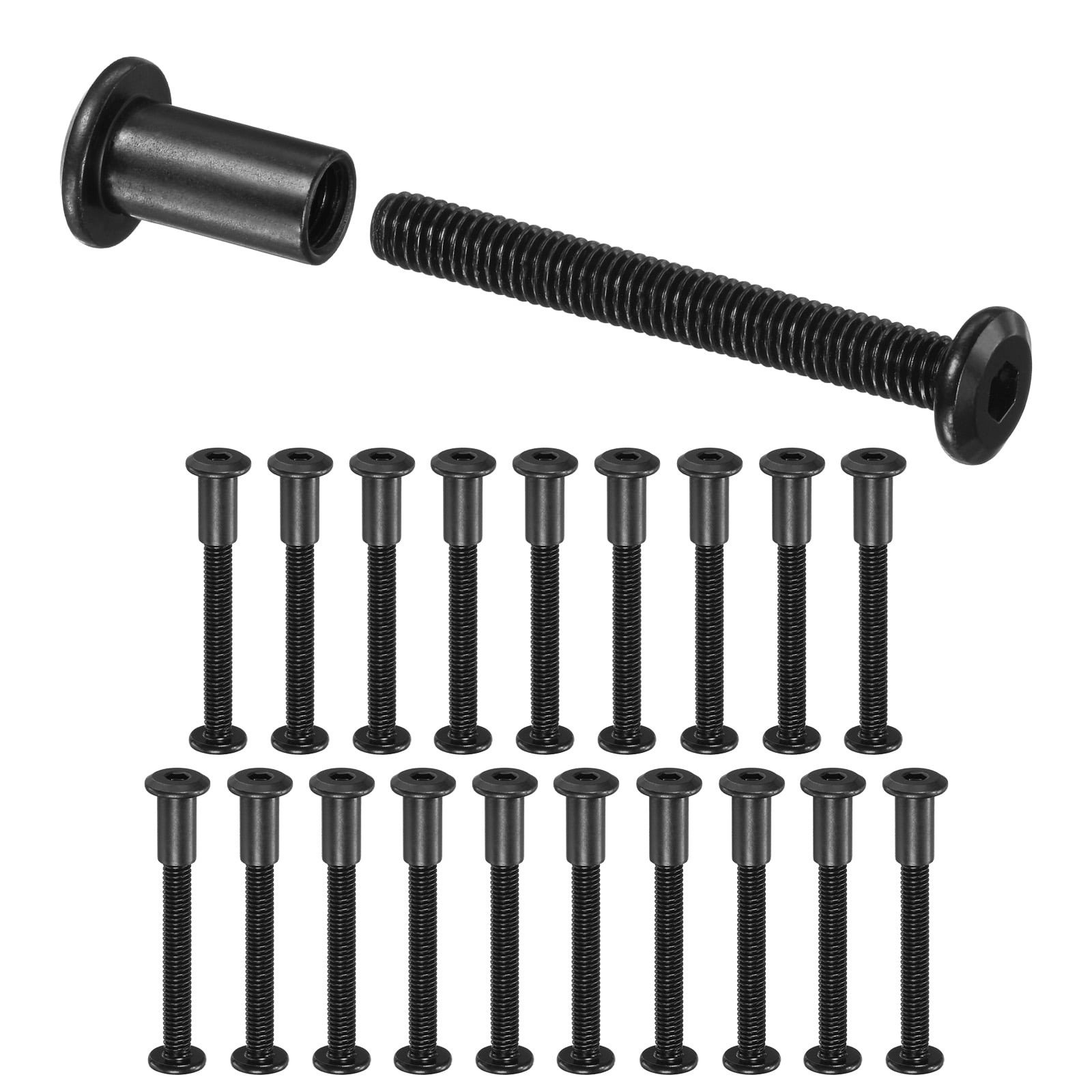 Uxcell 20-Pack Hex Drive Socket Cap Bolt M6 x 50mm Carbon Steel for Furniture