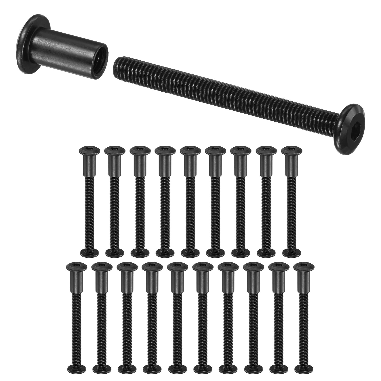 Uxcell 20-Pack Hex Drive Socket Cap Bolt M6 x 60mm Carbon Steel for Furniture