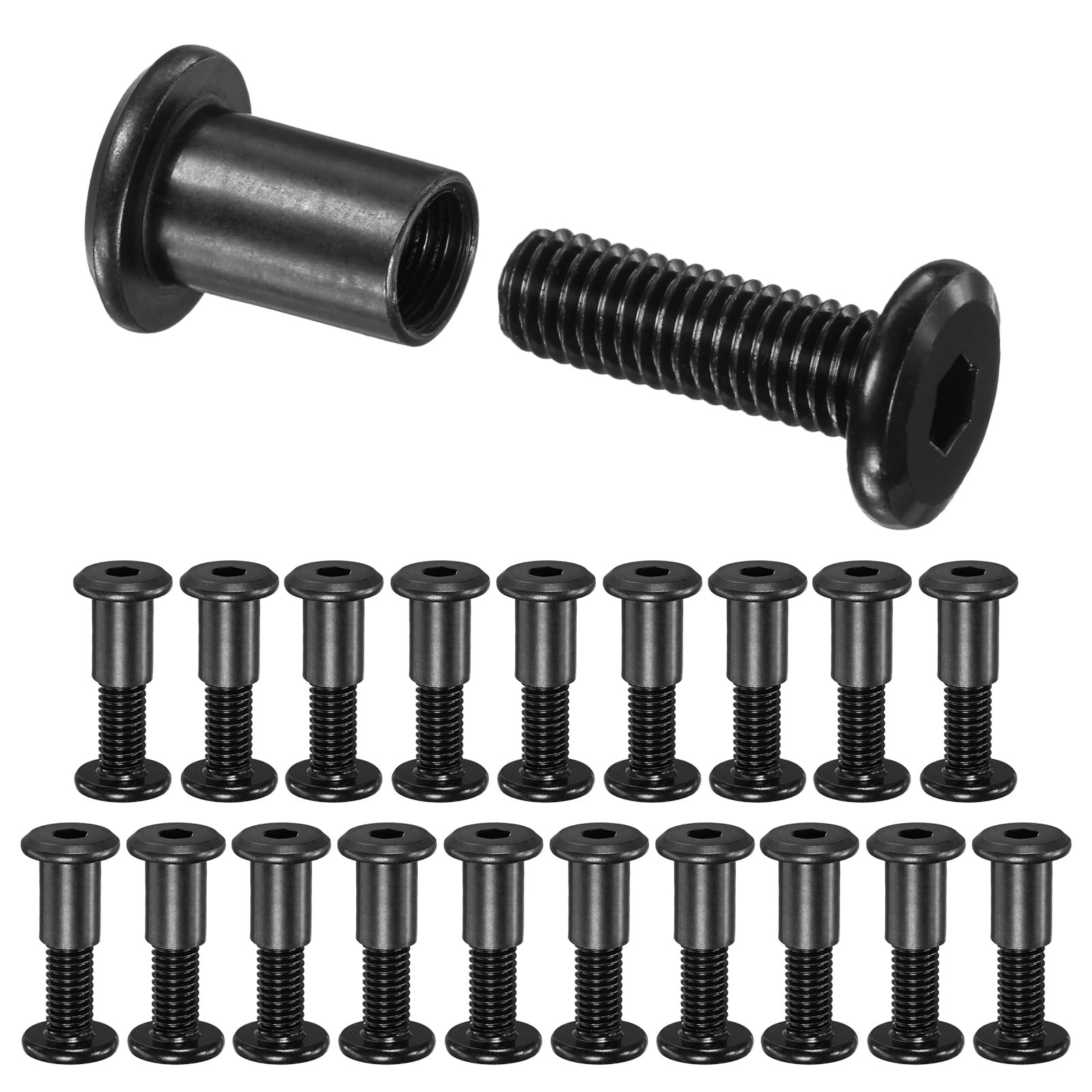 Uxcell 20-Pack Hex Drive Socket Cap Bolt M8 x 25mm Carbon Steel for Furniture