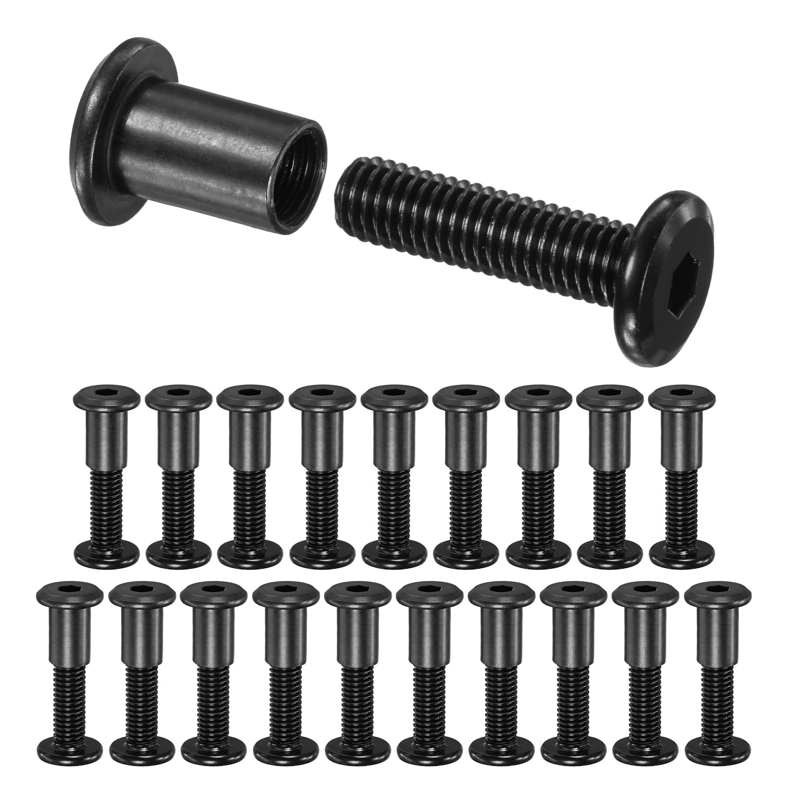 Uxcell 20-Pack Hex Drive Socket Cap Bolt M8 x 30mm Carbon Steel for Furniture