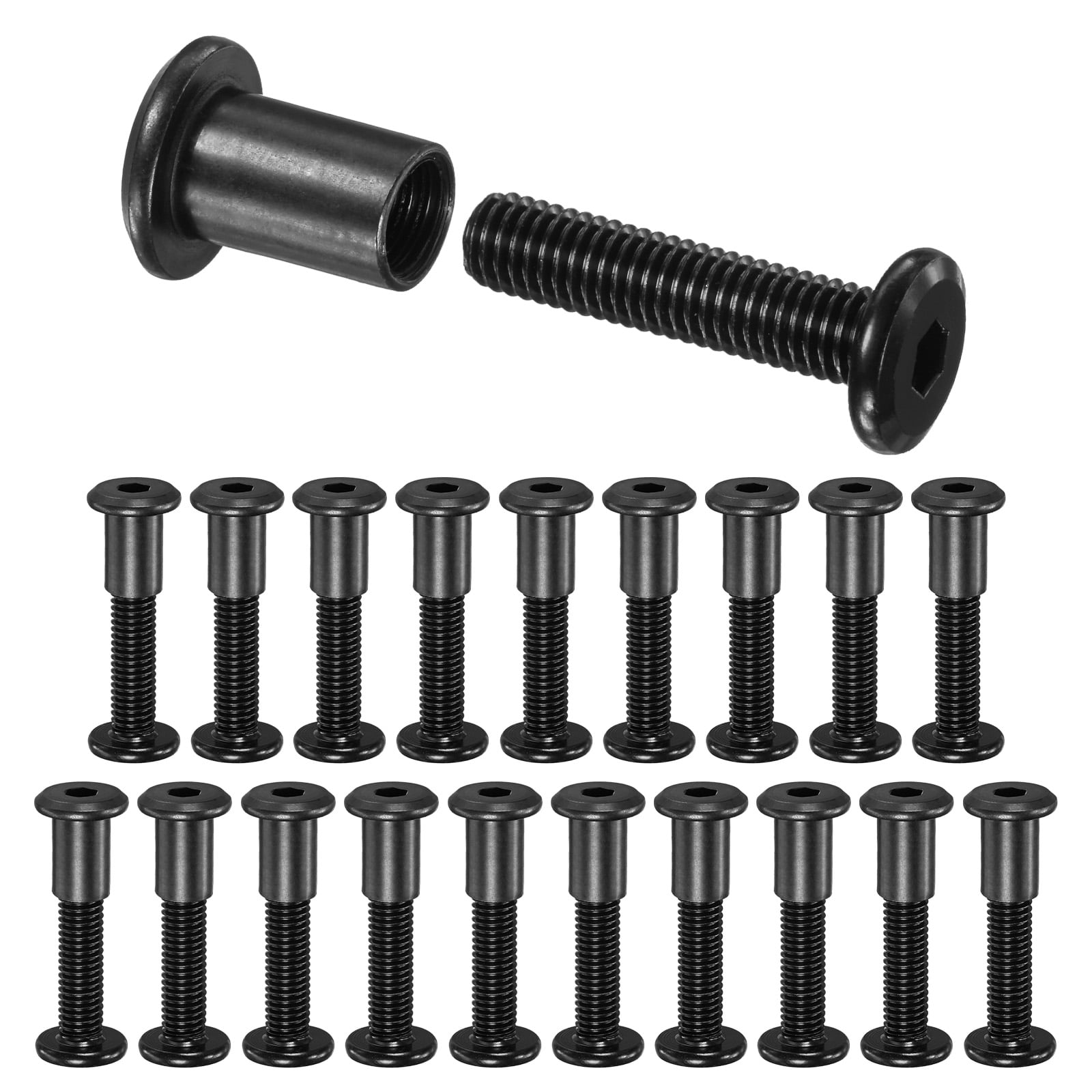 Uxcell 20-Pack Hex Drive Socket Cap Bolt M8 x 35mm Carbon Steel for Furniture
