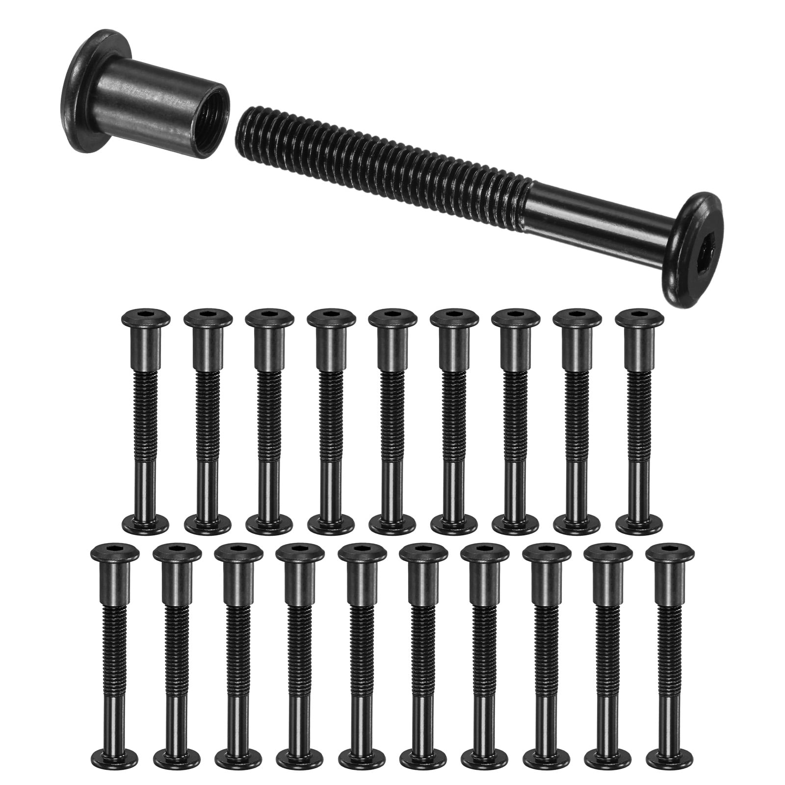 Uxcell 20-Pack Hex Drive Socket Cap Bolt M8 x 43mm Carbon Steel for Furniture