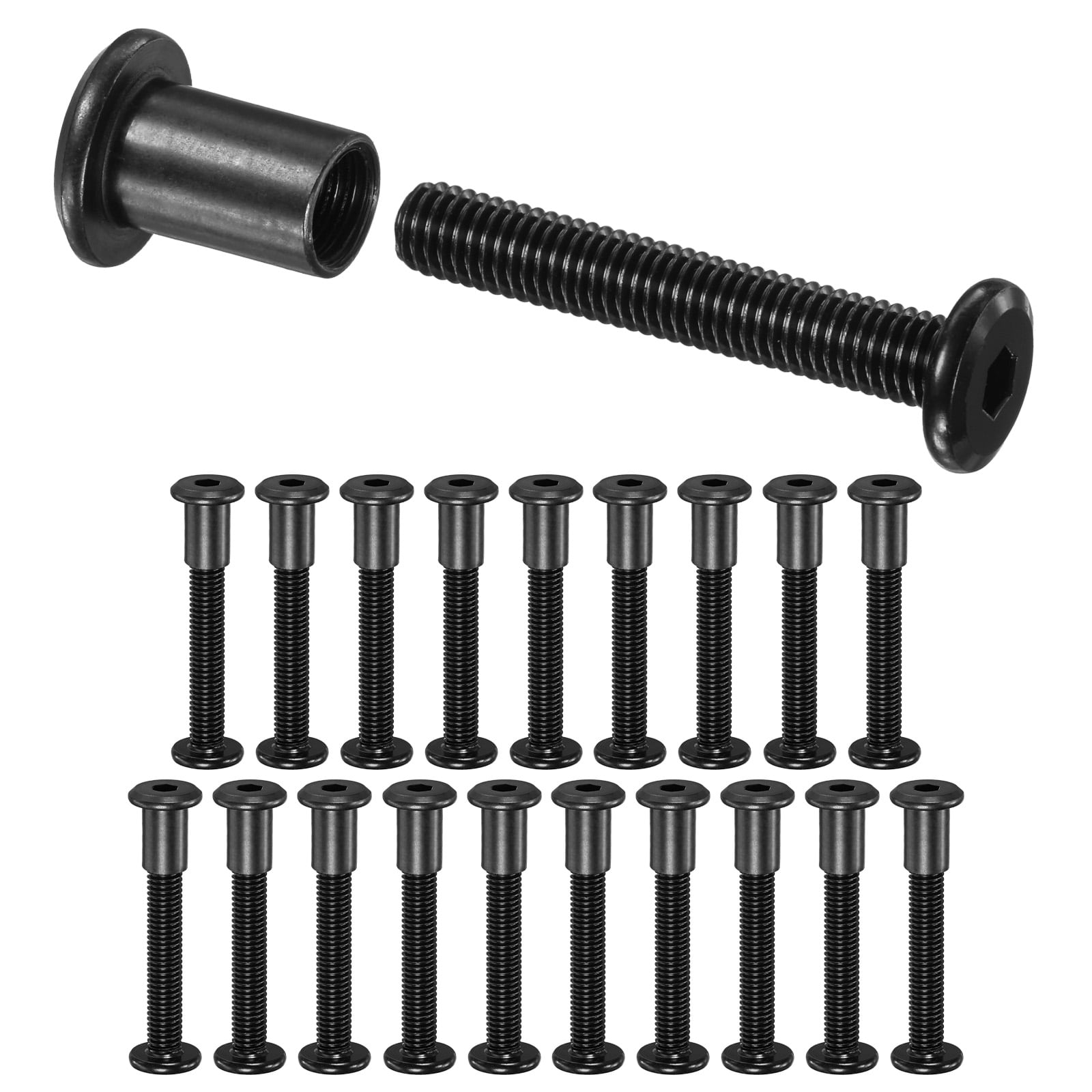 Uxcell 20-Pack Hex Drive Socket Cap Bolt M8 x 50mm Carbon Steel for Furniture