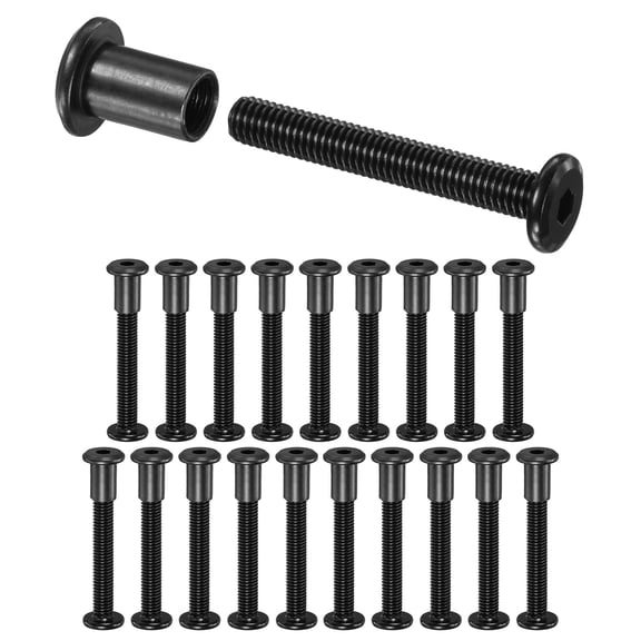Uxcell 20-Pack Hex Drive Socket Cap Bolt M8 x 55mm Carbon Steel for Furniture