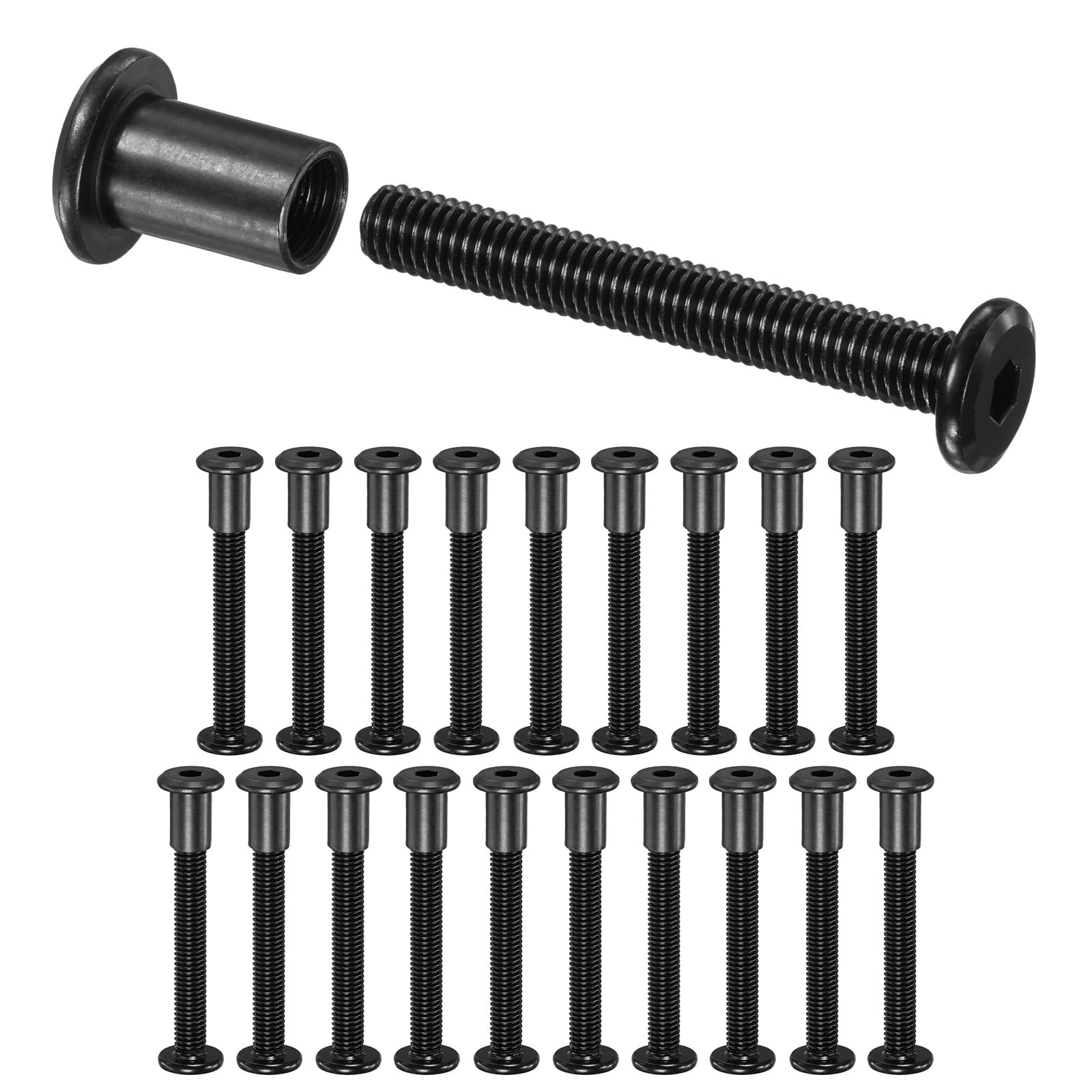 Uxcell 20-Pack Hex Drive Socket Cap Bolt M8 x 60mm Carbon Steel for Furniture