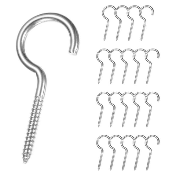 Uxcell 20-Pack Hooks Screw, M3 1.6" 304 Stainless Steel Heavy Self Tapping Eye Bolts Pins Ceiling Hooks [Silver]