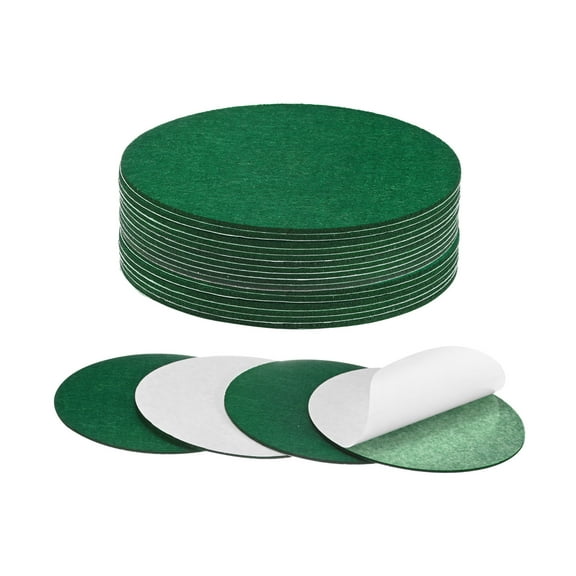 Uxcell 20-Pack Lamp Base Felt, 5.5 Inch Dia. 2mm Thick Self Adhesive Round Fabric Felt Pads Backed Patch Circles [Green]