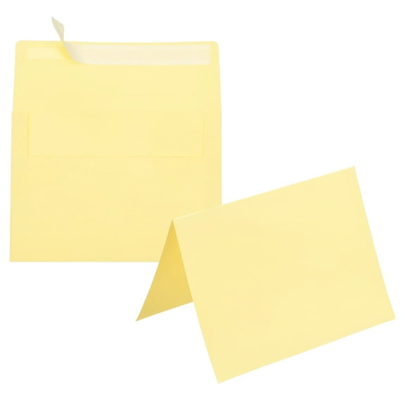 Uxcell 20 Pack Light Yellow 4x6 Envelopes with Cards Self Seal A6 Envelopes for Greeting Cards and Invitations