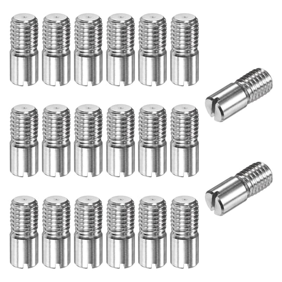 Uxcell 20-Pack M10 x 25mm Slotted Cylindrical Pin Dowel, 304 Stainless Steel for Metal Devices [Silver Tone]