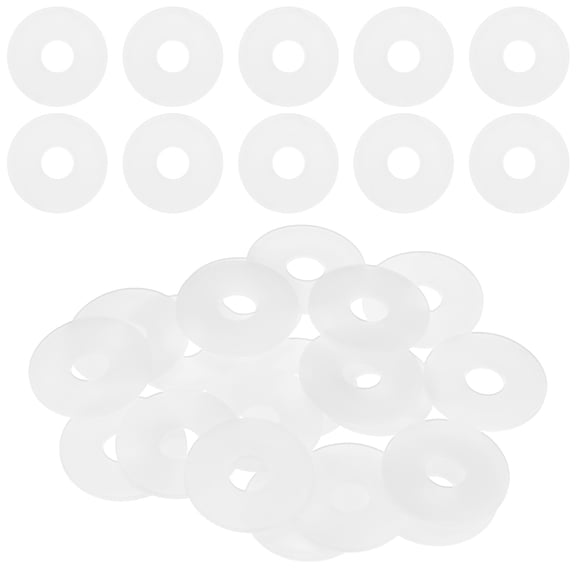 Uxcell 20-Pack M16 Nylon Flat Washers 16mm ID 50mm OD 3mm Thick Plain Washer Fastener Sealing Spacer Gasket Ring White