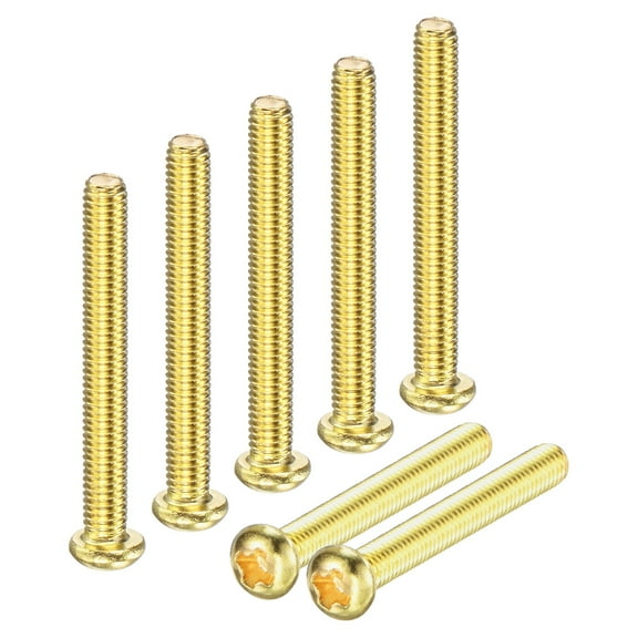 Uxcell 20-Pack M3x25mm Pan Head Machine Screws Brass Cross Head Fully Threaded Bolts for Furniture Brass