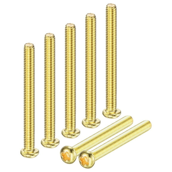 Uxcell 20-Pack M3x30mm Pan Head Machine Screws Brass Cross Head Fully Threaded Bolts for Furniture Brass