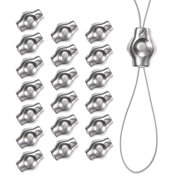 Uxcell 20-Pack M4 Wire Rope Clips Duplex Double Bolt Stainless Steel Cable Clamps for 1/8 Inch Diameter