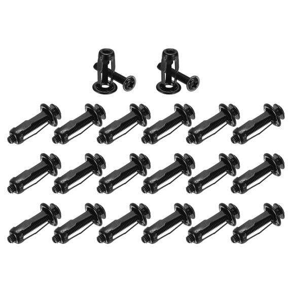 Uxcell 20-Pack M4 x 20 Hollow Door Anchor Set, Petal Nuts Expansion Screw Jack Nut for Hollow Wall[Black]