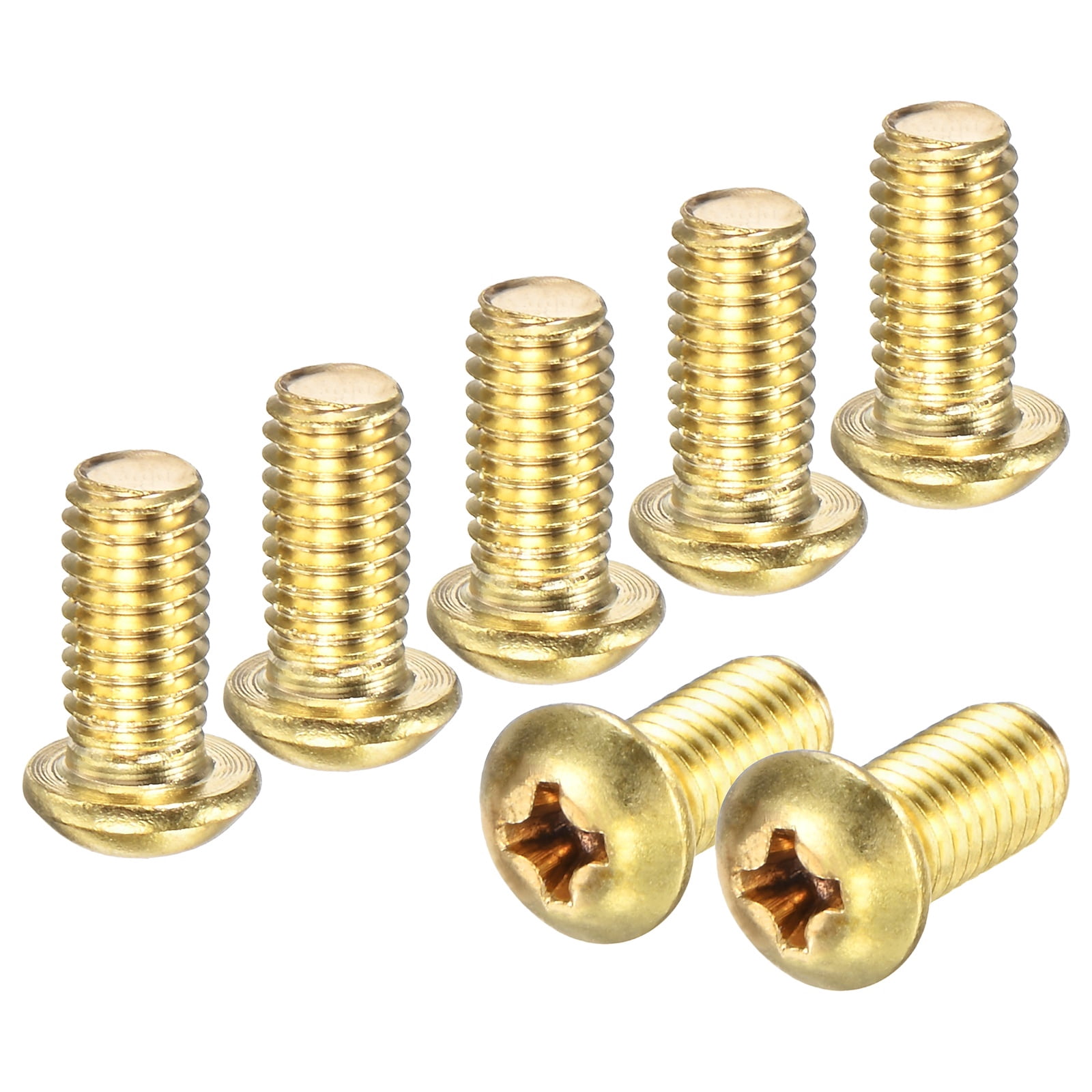 Uxcell 20-Pack M5x10mm Pan Head Machine Screws Brass Cross Head Fully ...