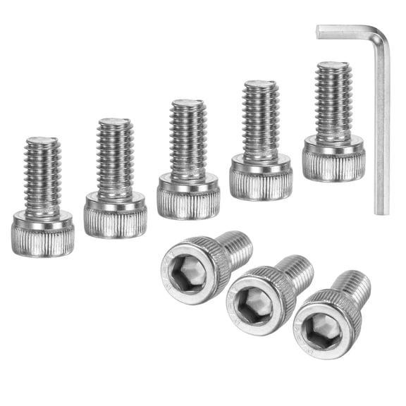 Uxcell 20-Pack M6 x 12mm Hex Socket Head Cap Screws Bolts, 304 Stainless Steel Machine Bolt Full Thread Precision Fasteners