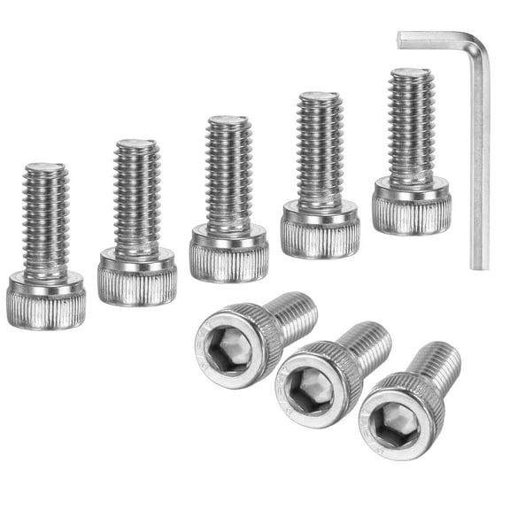 Uxcell 20-Pack M6 x 14mm Hex Socket Head Cap Screws Bolts, 304 Stainless Steel Machine Bolt Full Thread Precision Fasteners