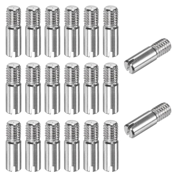 Uxcell 20-Pack M6 x 20mm Slotted Cylindrical Pin Dowel, 304 Stainless Steel for Metal Devices [Silver Tone]