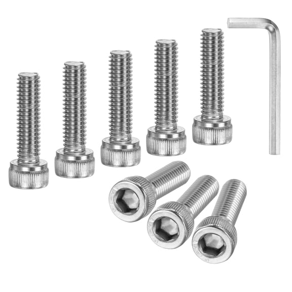 Uxcell 20-Pack M6 x 22mm Hex Socket Head Cap Screws Bolts, 304 Stainless Steel Machine Bolt Full Thread Precision Fasteners