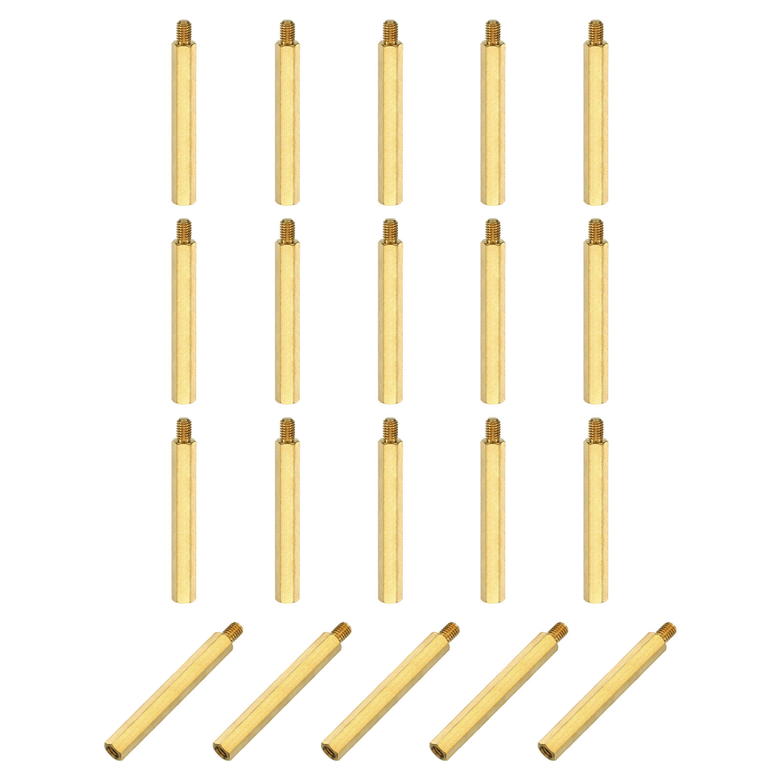 Uxcell 20 Pack Male to Female Thread Spacer Screws, M5 x 50mm + 7mm Brass Hex Standoff Screws PCB Motherboard for Drone Quadcopter, Computer and Circuit Board