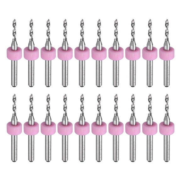 Uxcell 20 Pack Micro PCB Drill Bits 1.8mm Tungsten Steel with 1/8" Shank for Printed Circuit Board Stone CNC Engraving