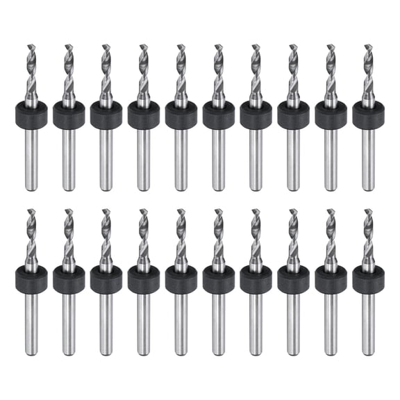 Uxcell 20 Pack Micro PCB Drill Bits 2.25mm Tungsten Steel with 1/8" Shank for Printed Circuit Board Stone CNC Engraving