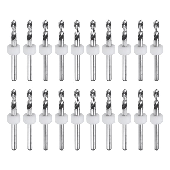 Uxcell 20 Pack Micro PCB Drill Bits 3.05mm Tungsten Steel with 1/8" Shank for Printed Circuit Board Stone CNC Engraving