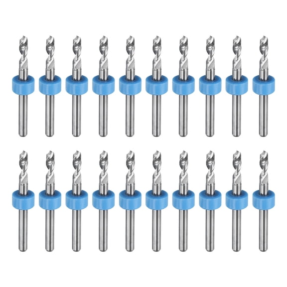 Uxcell 20 Pack Micro PCB Drill Bits 3mm Tungsten Steel with 1/8" Shank for Printed Circuit Board Stone CNC Engraving