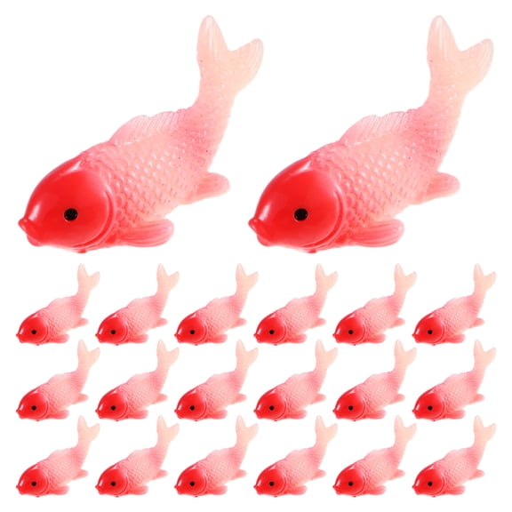 Uxcell 20-Pack Mini Fake Goldfish Figurines, Resin Miniature Fake Goldfish Realistic Ornament Tiny Figurines Decor [Large, Red]