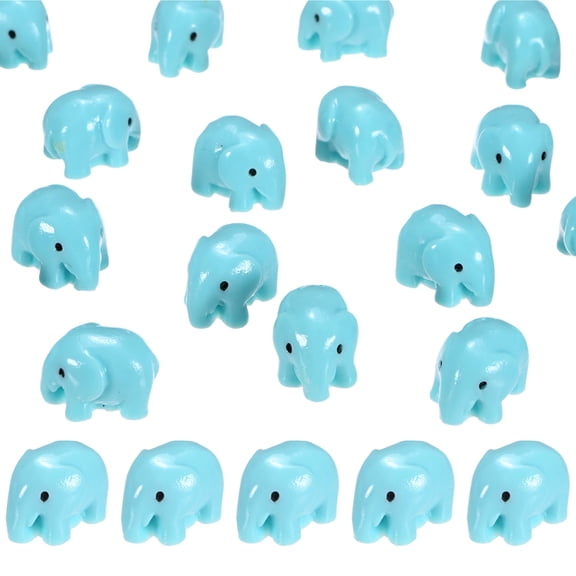 Uxcell 20-Pack Mini Resin Elephant, Small Tiny Elephant Figurines for Fairy Garden Decor/Micro Landscaping Home[Blue]