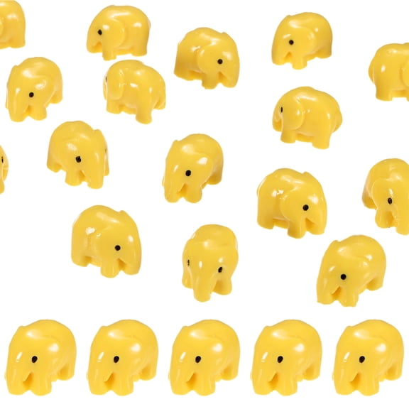 Uxcell 20-Pack Mini Resin Elephant, Small Tiny Elephant Figurines for Fairy Garden Decor/Micro Landscaping Home[Yellow]