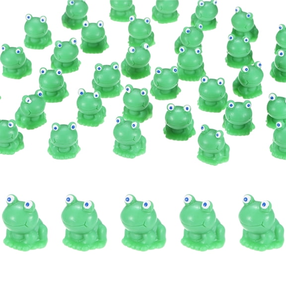 Uxcell 20-Pack Mini Resin Frogs, Small Tiny Frog Figurines for Fairy Garden Decor/Micro Landscaping Home/Aquarium [Green]